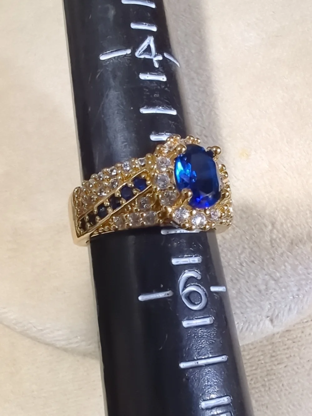 2.50Ct Oval Cut Lab Created Sapphire Women's Ring 14k Yellow Gold Plated NWT